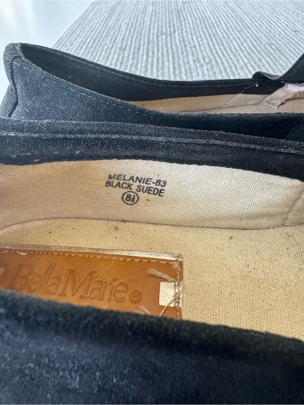 Bella Marie Black Suede Platform Espadrilles Slip-On Flats with Jute Trim Sz 8.5